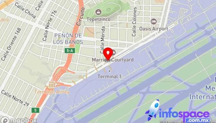 mapa de ADO Aeropuerto T1 Empresa de autobuses, Servicio de transporte, Agencia de viajes en Venustiano Carranza, Ciudad de México