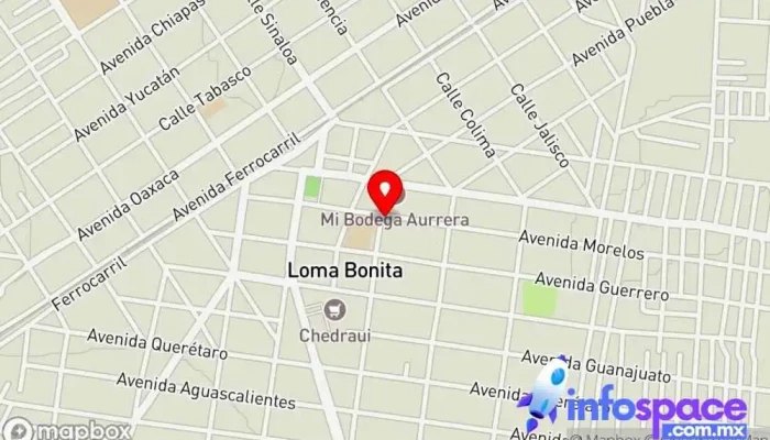 mapa de ADO Loma Bonita Empresa de autobuses en Loma Bonita