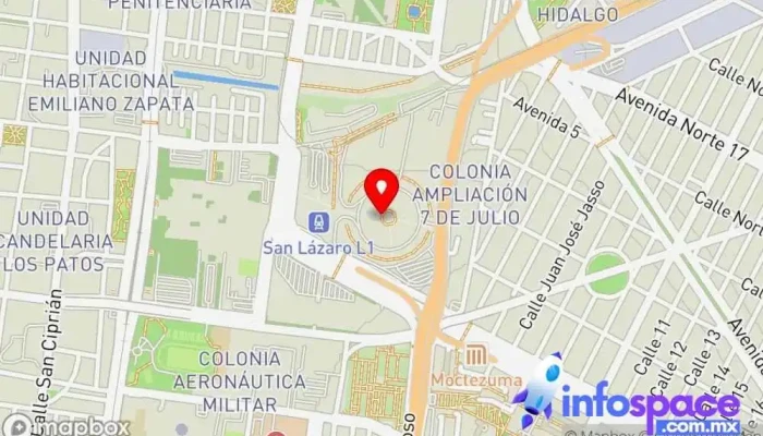 mapa de ADO Terminal TAPO Empresa de autobuses en Venustiano Carranza, Ciudad de México