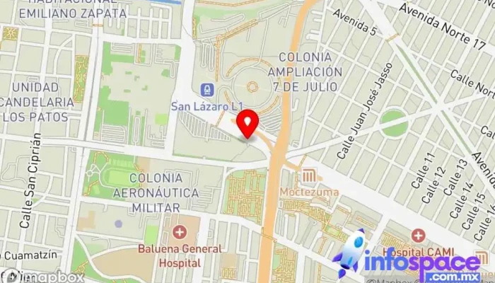 mapa de ADO Terminal Tapo Empresa de trenes del área metropolitana en Venustiano Carranza, Ciudad de México