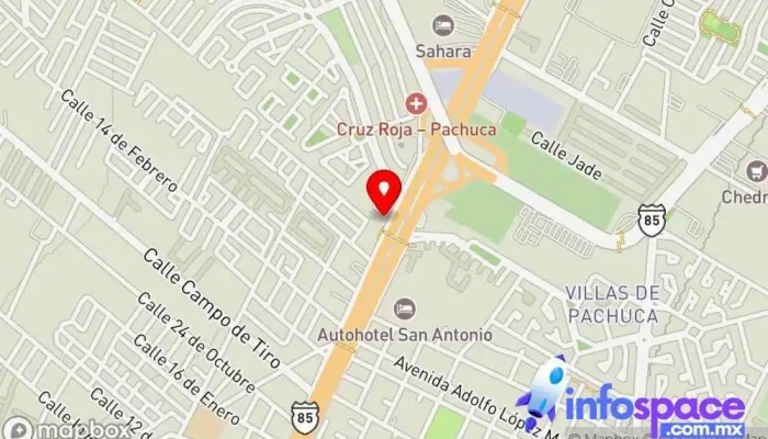 mapa de ADO Villas De Pachuca Agencia expendedora de billetes de autobús en Pachuca de Soto