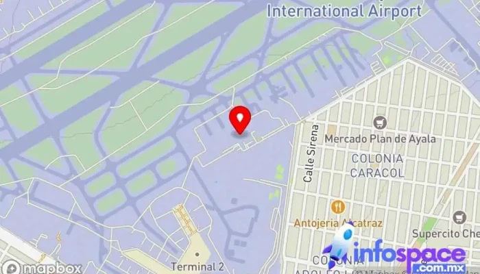 mapa de Aeroméxico Cargo T2 Servicio de transporte en Venustiano Carranza, Ciudad de México