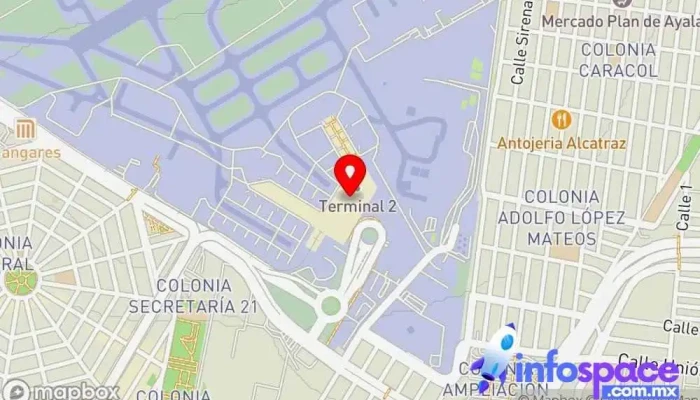 mapa de Aeromexico Compañía aérea en Venustiano Carranza, Ciudad de México