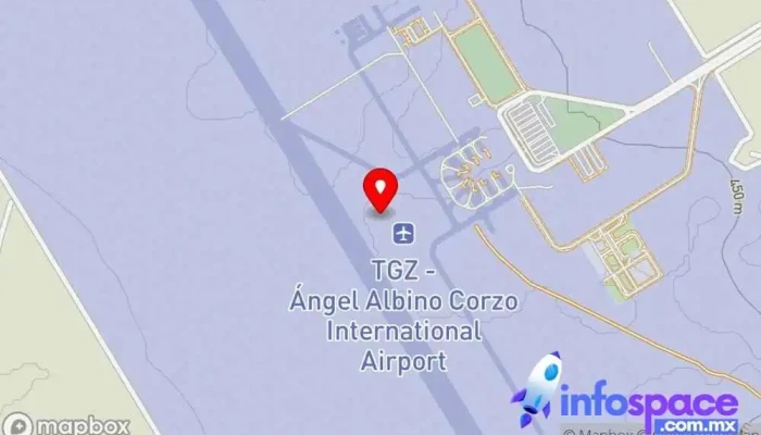 mapa de Aeropuerto Internacional Ángel Albino Corzo Aeropuerto, Pista de aterrizaje, Aeropuerto internacional en Francisco Sarabia