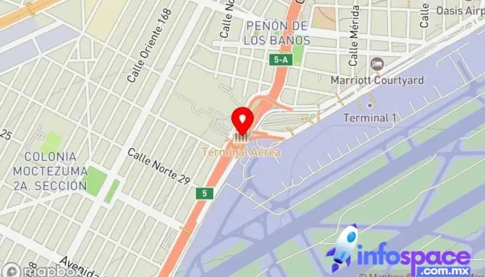 mapa de Aeropuerto Internacional Benito Juárez T1 Bus stop en Ciudad de México