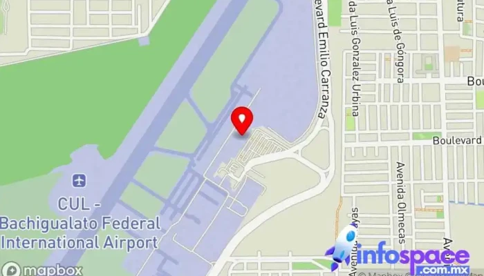 mapa de Aeropuerto Internacional de Culiacán Aeropuerto, Aeropuerto internacional en Sinaloa