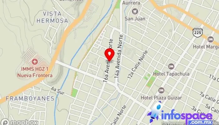 mapa de Aexa  en Tapachula de Córdova y Ordóñez