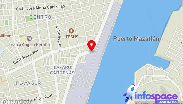 mapa de ASIPONA - Administración del Sistema Portuario Nacional Mazatlán, S.A. de C.V. Oficina de la Administración en Mazatlán