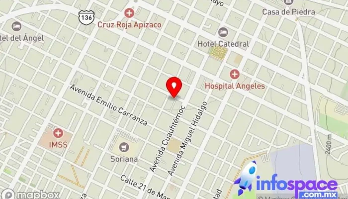 mapa de A.T.A.H Empresa de autobuses, Servicio de transporte en Cdad. de Apizaco