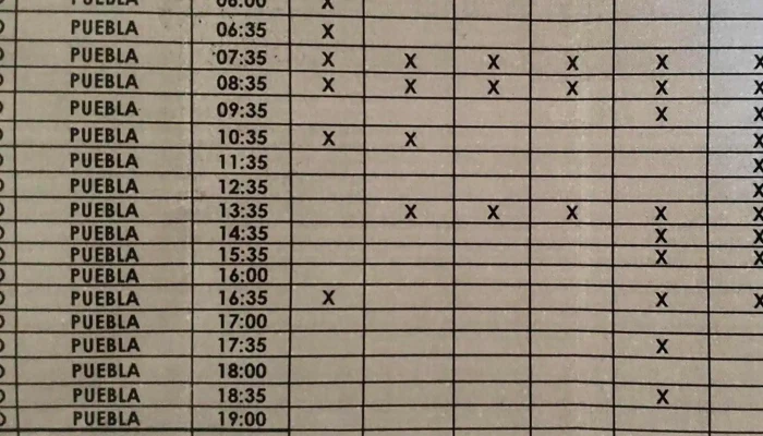 Au Terminal Tecamachalco -  Horario - Tecamachalco