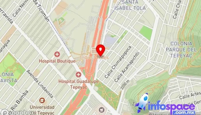mapa de Autobuses ADO Terminal Empresa de autobuses en Gustavo A. Madero, Ciudad de México