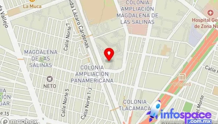 mapa de Autobuses Costeños Central del Norte Empresa de autobuses, Servicio de transporte en Gustavo A. Madero, Ciudad de México