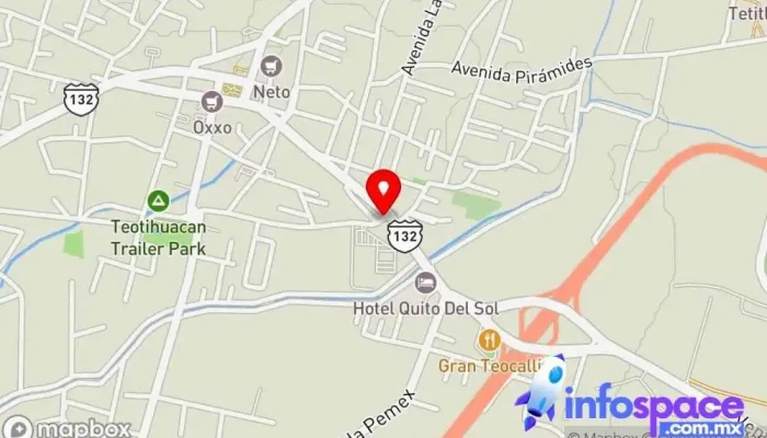 mapa de Autobuses del Valle de México S.A. de C.V.  en Teotihuacán de Arista