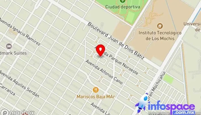 mapa de Autobuses Estrella Blanca S.A. de C.V. Servicio de transporte en Los Mochis