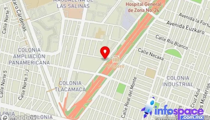 mapa de Autobuses ODT potrero Agencia de viajes en Gustavo A. Madero, Ciudad de México