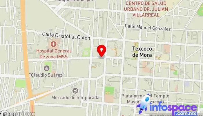 mapa de Autobuses Terminal Tehotihuacanos Parada de transporte público en Texcoco de Mora