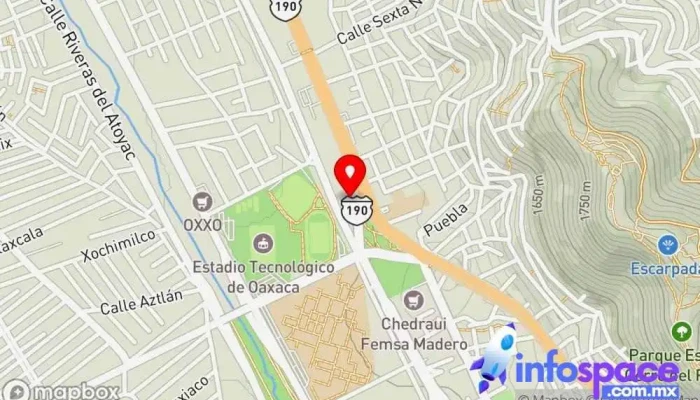 mapa de Autobuses Unidos AU - Estación Santa Rosa Empresa de autobuses en Oaxaca de Juárez