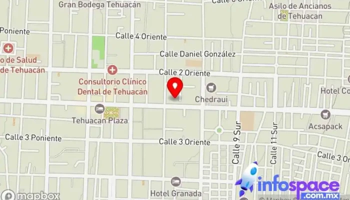 mapa de AutoTransporte Guelaguetza Tehuacán-Teotitlan Servicio de transporte en Tehuacán