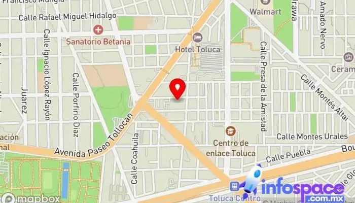 mapa de Autotransportes Azteca Toluca-Ixtlahuaca Empresa de transporte por camión en Toluca de Lerdo