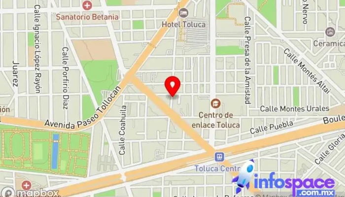 mapa de Autotransportes Toluca Tlachaloya y Ramales S.A. de C.V. Empresa de autobuses en Toluca de Lerdo