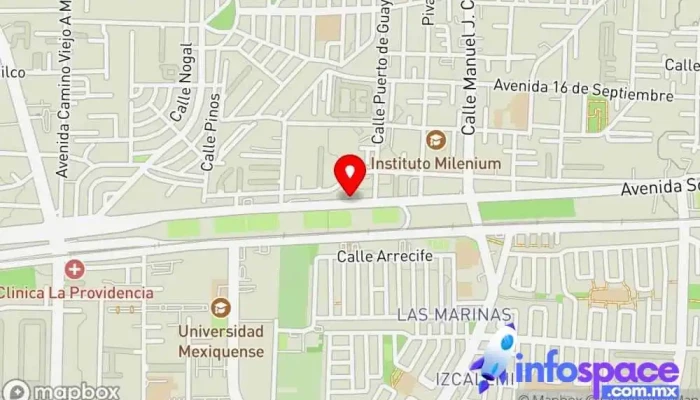 mapa de Base de autobuses Xinantecatl  en Metepec