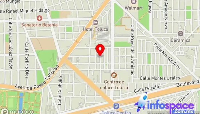 mapa de Base de taxis Servicio de transporte en Toluca de Lerdo