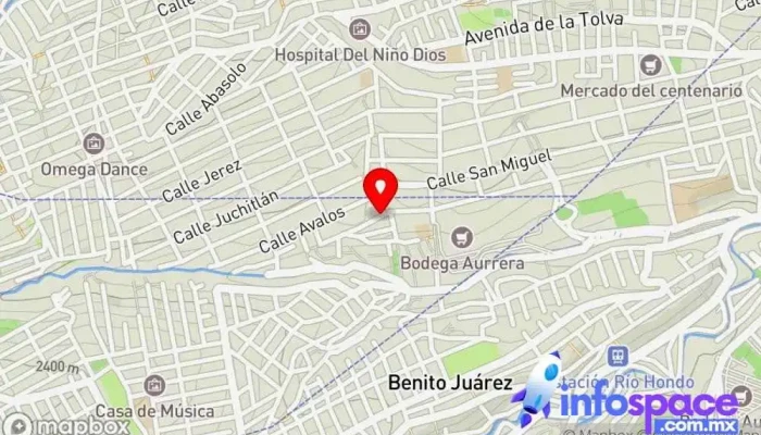 mapa de Base Terminal Bus stop en Naucalpan de Juárez