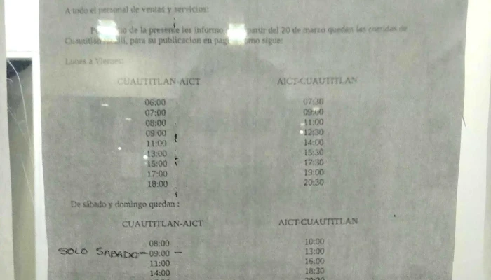 Caminante Aeropuerto -  Precios - Cuautitlán Izcalli
