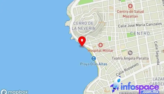 mapa de Carpa Olivera Balneario público, Atracción turística en Mazatlán
