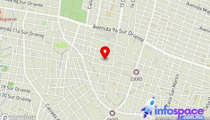 mapa de Central Camionera del Sur Empresa de autobuses, Servicio de transporte en Tuxtla Gutiérrez