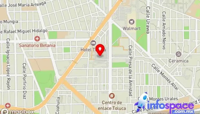 mapa de Central camionera. Toluca Servicio de transporte en San Salvador Tizatlalli