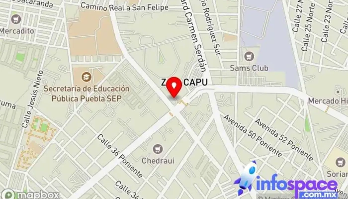 mapa de Central De Autobuses CAPU  en Heroica Puebla de Zaragoza
