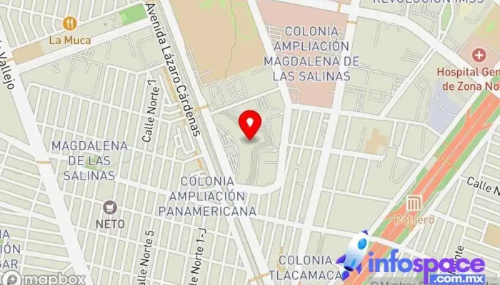 mapa de Central de Autobuses del Norte Servicio de transporte en Gustavo A. Madero, Ciudad de México