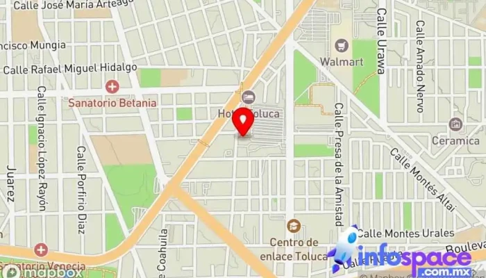 mapa de Central de Autobuses ETN Turistar en Toluca Empresa de autobuses, Servicio de mensajería, Servicio de envíos, Servicio de transporte en Toluca de Lerdo