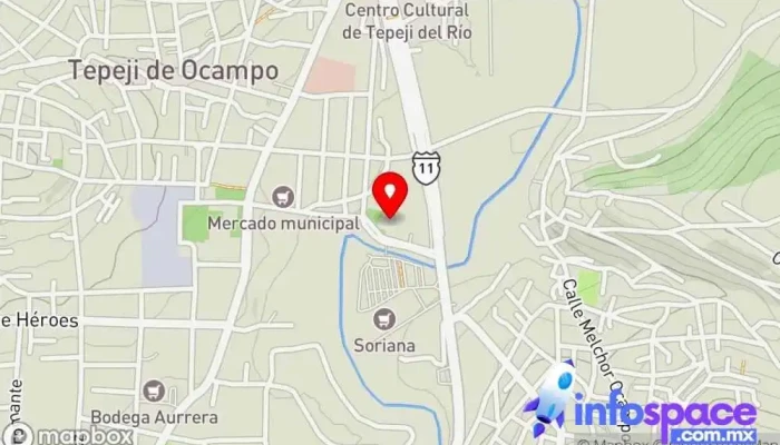 mapa de Central de Autobuses  en Tepeji del Río de Ocampo