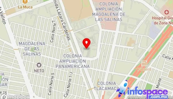 mapa de Central del norte Servicio de transporte en Gustavo A. Madero, Ciudad de México