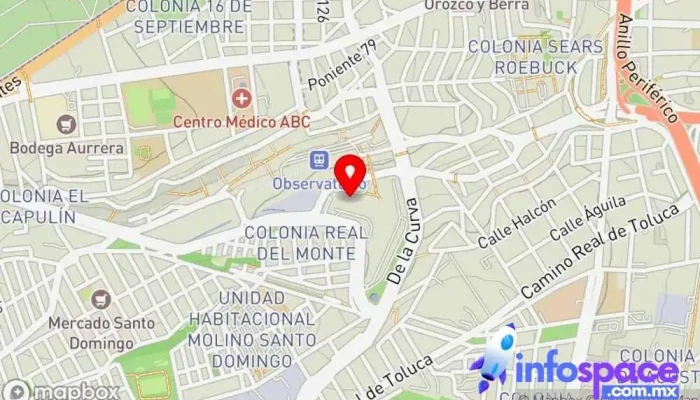 mapa de Central Obs Mex Empresa de autobuses en Álvaro Obregón, Ciudad de México