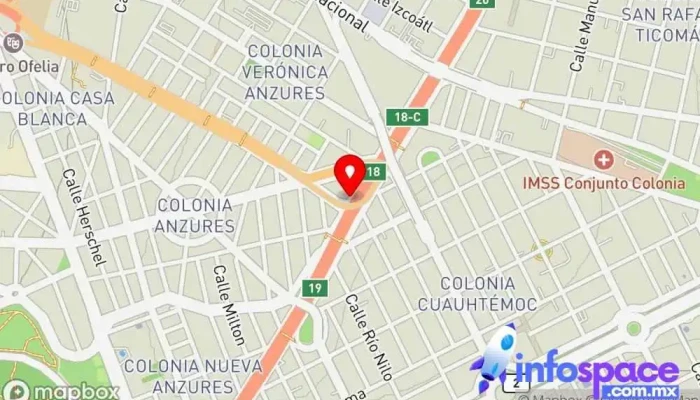 mapa de Circuito Interior Melchor Ocampo - Ejercito Nacional Bus stop en Ciudad de México