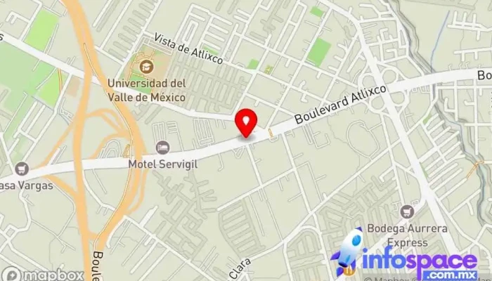 mapa de Emiliano Zapata Estación de autobuses en San Bernardino Tlaxcalancingo