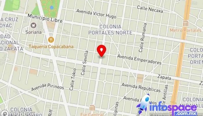 mapa de Emiliano Zapata Bus stop en Ciudad de México