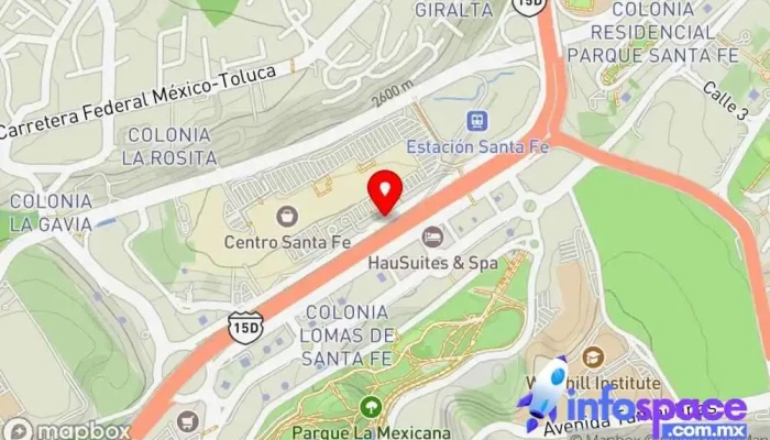 mapa de Estación Santa Fe tren insurgente Servicio de transporte en Cuajimalpa de Morelos, Ciudad de México