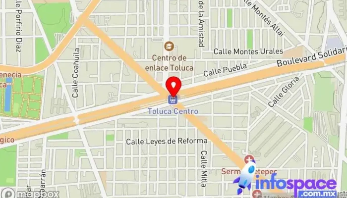 mapa de Estación tren insurgente Servicio de transporte en Toluca de Lerdo