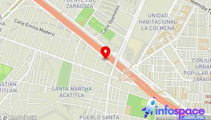 mapa de ESTRELLA DE LA MIXTECA Terminal Santa Martha Servicio de transporte en Iztapalapa, Ciudad de México