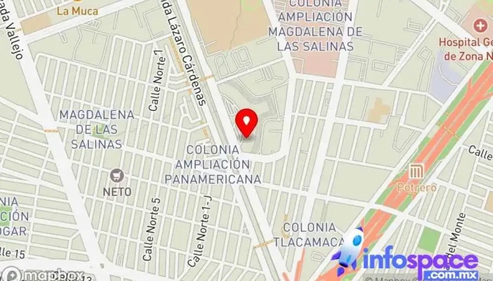 mapa de estrella roja Central del Norte Empresa de autobuses en Gustavo A. Madero, Ciudad de México