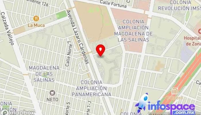 mapa de Expresos Coordinados Central del Norte Empresa de autobuses en Gustavo A. Madero, Ciudad de México