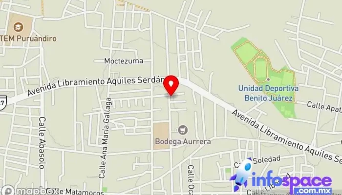 mapa de Flecha amarilla Empresa de autobuses en Puruándiro
