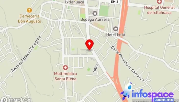 mapa de Flecha Roja Servicio de transporte en Ixtlahuaca de Rayón