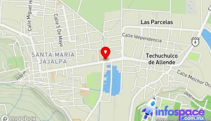 mapa de Flecha Roja Empresa de autobuses en Santa María Jajalpa