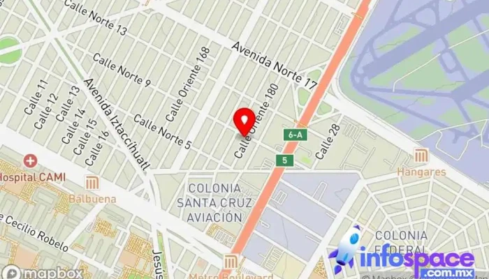 mapa de FYPSA Servicio de transporte, Empresa de autobuses, Empresa de mensajería en Venustiano Carranza, Ciudad de México