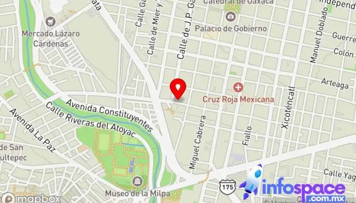 mapa de Hostal Chocolate Calenda  en Oaxaca de Juárez